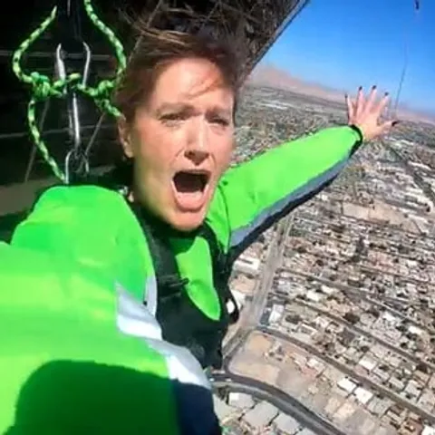 A jumper descending from the STRAT tower
