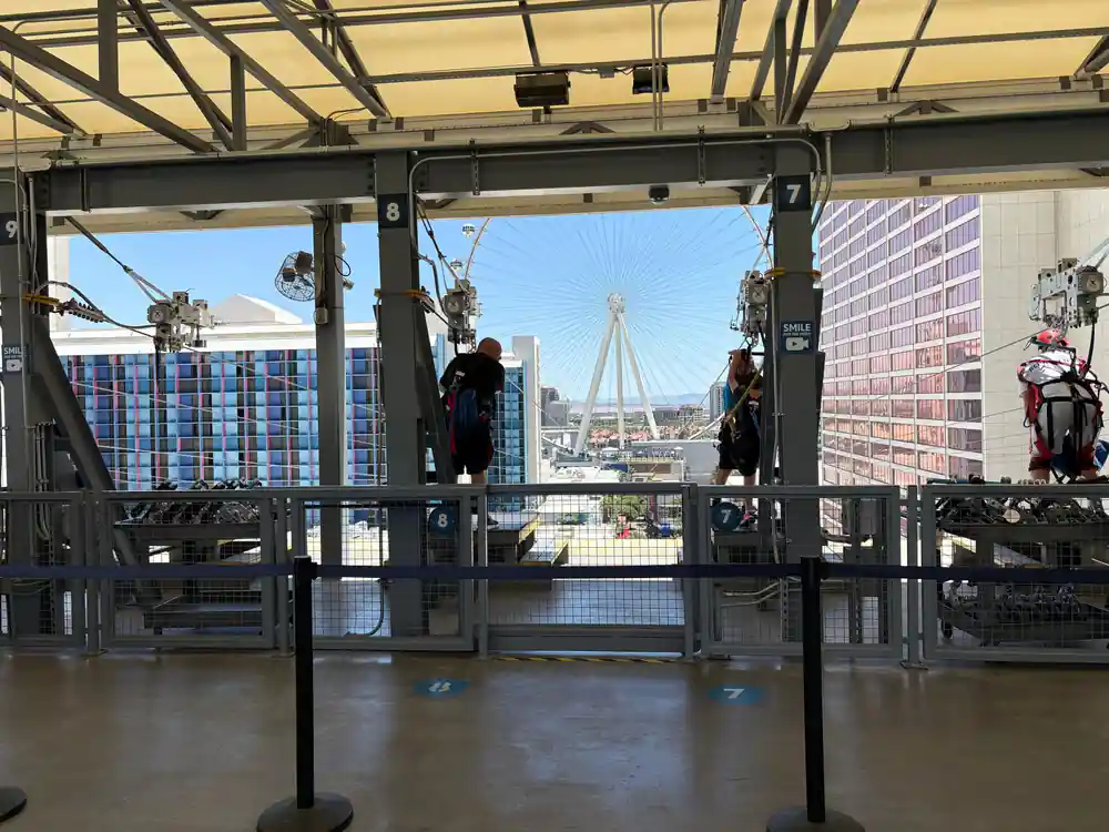 The steel launch gantry and the wheel beyond it