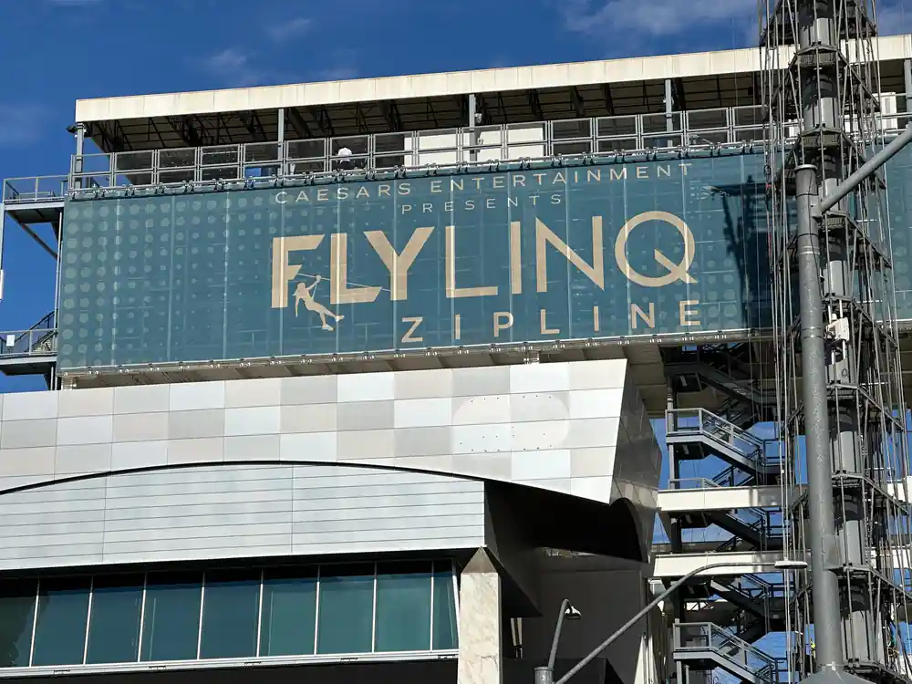 The zipline entrance on the promenade